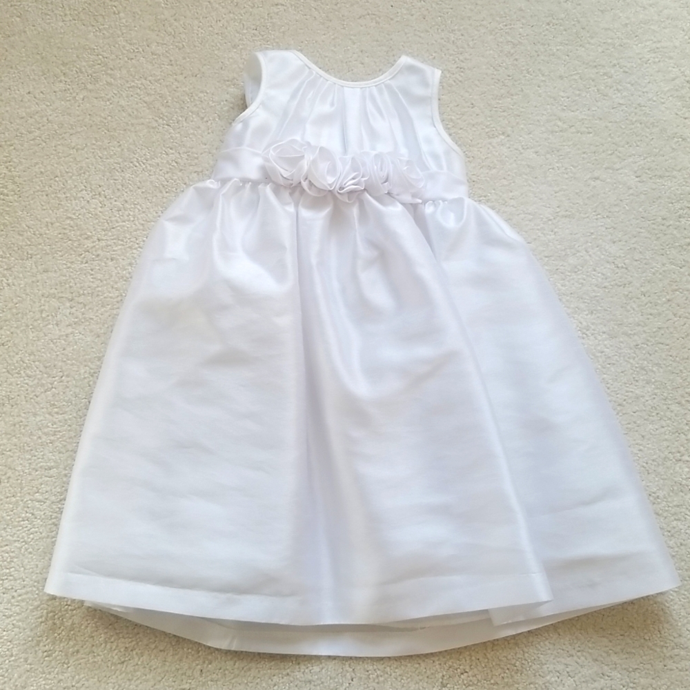 Marmalleta 2T White Crepe Satin Special Occasion Flower Girl Dress
